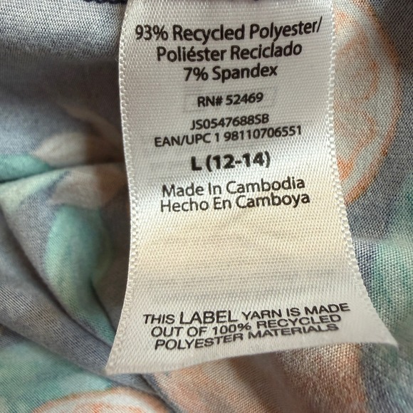 Joyspun Pajama Set Women Large 12-14 Navy Orange Citrus Print Short Sleeve Set - Picture 10 of 13